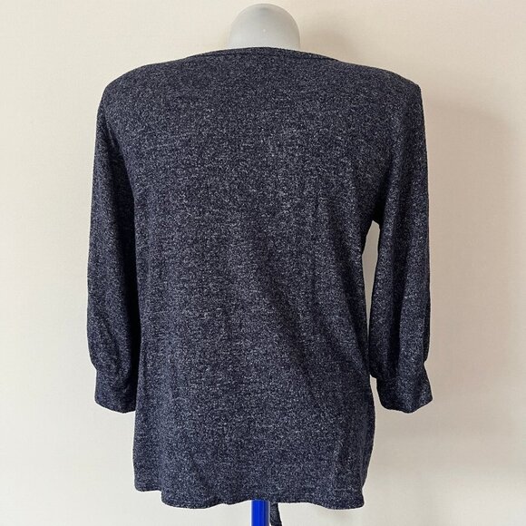 Coin 1804 Sweater Stretch Jersey Knit Los Angeles Blue Shirt Front Knot Sz S - Picture 2 of 12